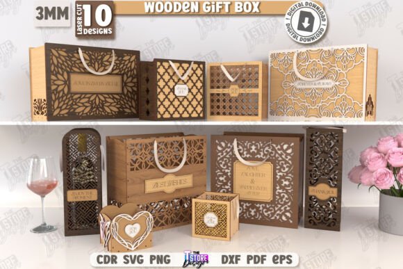 Download Wooden Gift Boxes Laser Cut Bundle | CNC - Wood Collection