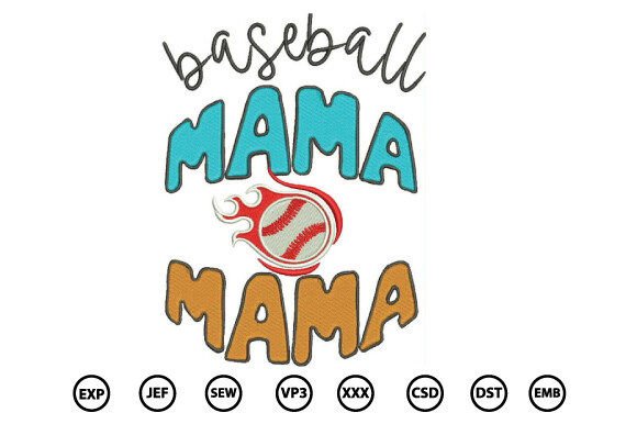 Download Baseball Mama Embroidery Design - Premium Resources