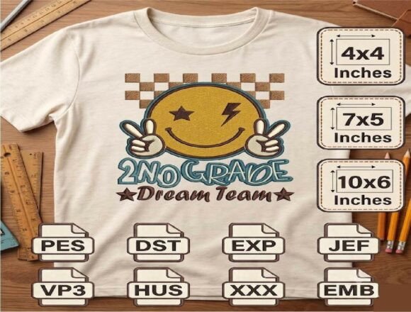 Download 2ND Grade Team Embroidery PES,DST,EXPJEF - Embroidery pes Collection