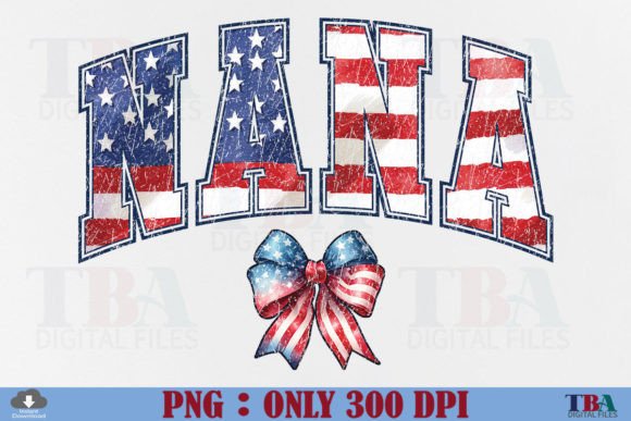 Download 4th of July Nana PNG, Retro Coquette Bow - Nana Collection