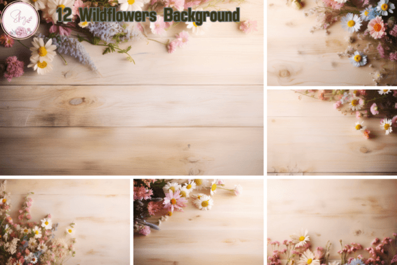 Download Wood Table Top with Wildflower Backgroud - Wood Collection